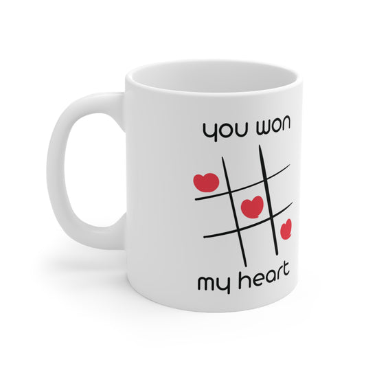 "You Won My Heart!" Ceramic Mug 11oz