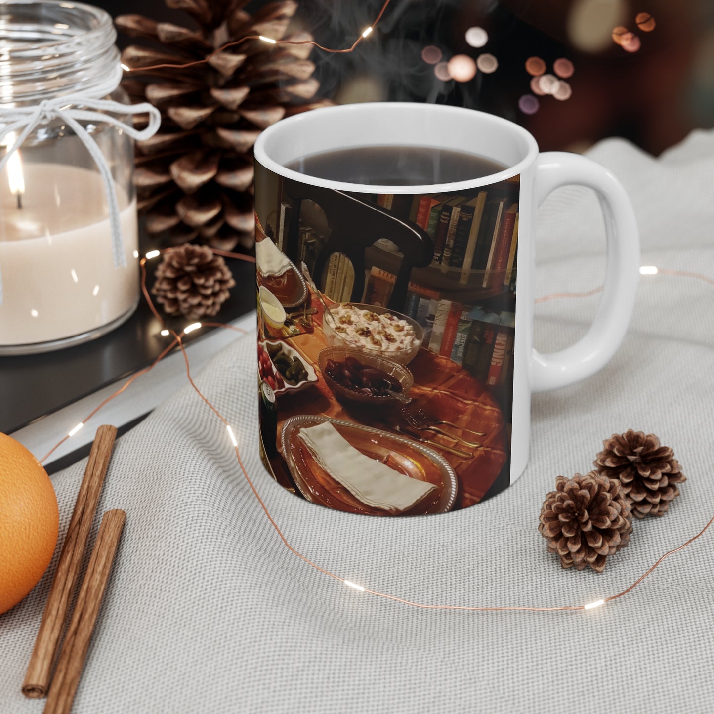 Taza de cerámica de Acción de Gracias 11oz