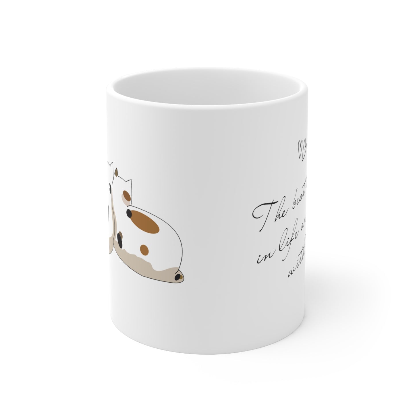 "Dos Gatos - Las mejores cosas de la vida son mejores contigo" Taza de Cerámica 11oz