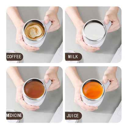 Stainless Steel Mixing Cup Smart Self Stirring Magnetic Coffee Mug Temperature Teacup for Home Office Mixer Thermal Cups