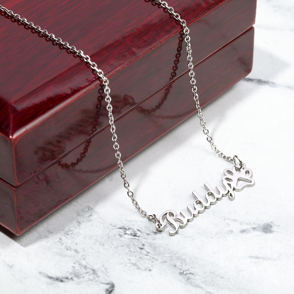 Over the Rainbow Bridge Pet Memorial Name Necklace