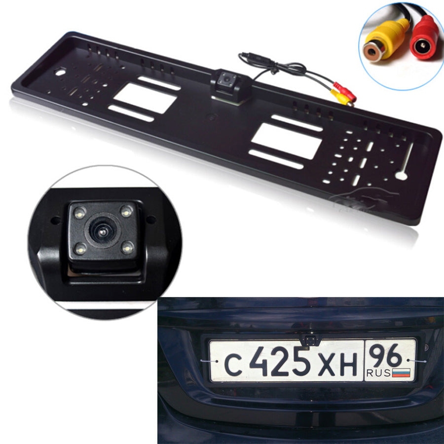 Waterproof European License Plate Frame Rear View Camera